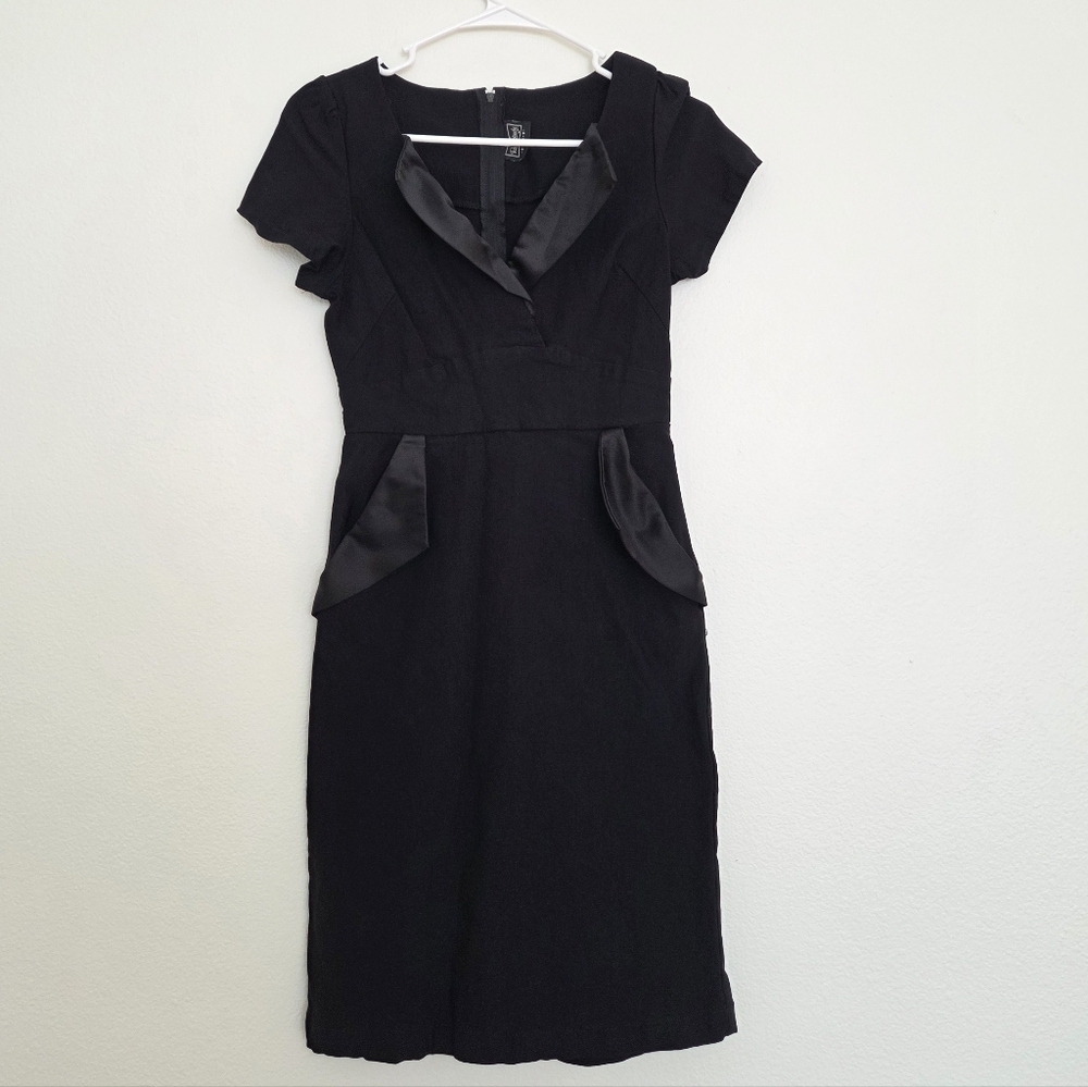 Rock Steady Black Vintage Inspired Pin-up Rockabilly Wiggle Dress size Medium